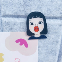 1 pout girl ins creative cute pushpin felt Cork message board photo wall decoration I-character Press nail