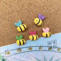 5 colorful bees Cork message Photo Wall pushpin cute cartoon press nail classroom decoration decoration