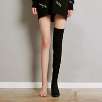 High-barrel boots women over the knee spring and autumn 2021 New thin elastic boots women flat inner height boots women tide
