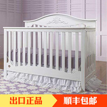 Multifunctional crib solid wood environmentally friendly export US European imported large size variable adult bed splicing queen bed