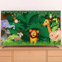  Nordic cartoon fabric simple LCD TV cover dust cover cover household 55 inch 65 inch hanging European-style cover towel