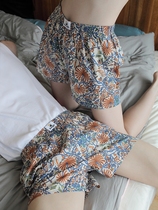 Couple Aro pants mens summer pure cotton panties thin breathable loose sexy pants wear four corners home shorts