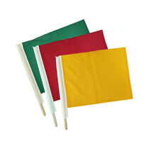 Lubao Railway Signal Flag Railway Safety Protection Flag Railway Tricolor Signal Flag Green Flag with wooden flagpole