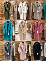 New high-end factory custom teddy bear coat fur female mid-long camel cashmere coat Lamb hair one long
