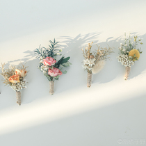 Natural dried flower corsage wedding wedding gift bridesmaid best man corsage groom bridal flower custom small dried flower