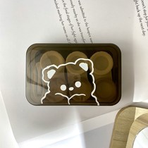 Contact lens portable box Contact lens box Simple shape cute storage partner care ins girl three more sets