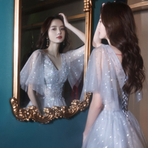 French dress evening dress dress light luxury niche high-end fairy temperament celebrity banquet birthday female senior Design Summer