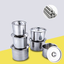 304 with cover stainless steel seasoning tank round thickened taste flush with tank saucepan oil basin seasoning case pig oil tank