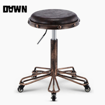 Retro rebar rotating lift big master chair stool stool beauty nail salon Barber Shop hair salon wine bar chair