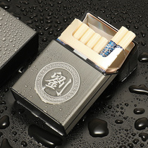 Creative metal cigarette case 20 mens ultra-thin portable cigarette case set Personalized custom lettering anti-pressure soft and hard universal