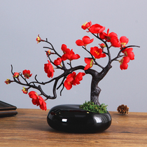 Chinese simulation plum blossom branch plum fake flower dried flower desktop furnishings home living room porch decorative flower ornaments