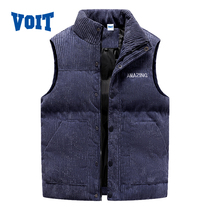 Water vest mens autumn and winter Korean version of the teen trend corduroy horse clip thick warm mens vest jacket