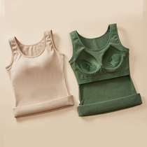 Female plus suede thickened warm vest with chest cushion integrated close-fitting heat tight Develvet bottom autumn and winter thermal underwear