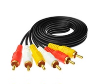 Three Lotus avcable red yellow and white 3RCA audio and video cable DVD set-top box connected to TV signal transmission