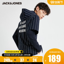 JackJones Jack Jones Summer Cotton Striped Print Baseball Fake Two Hooded Shirt 220305050