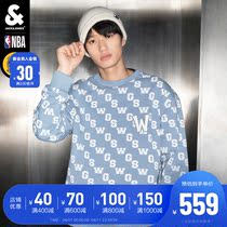 Jack Jones NBA joint Warriors round lead long sleeve sweatshirt male letterhead sweatshirt jacket jacket