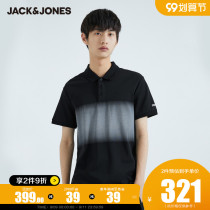 Jack Jones summer lapel T-shirt mens New Tide Sports t gradient semi-short sleeve POLO-SHIRT top