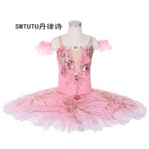 SWTUTU pink sequined Sleeping Beauty ballet dance dress TUTU dress childrens stage performance costume puffy dress