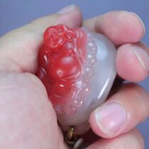 Natural Baoshan Liangshan South Red Pendant Jade Agate Slurry Rough Stone Pendant Maitreya Buddha Gong Hand Handle Men and Women