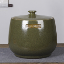 Jingdezhen ceramic rice jar rice barrel oil cylinder pickled vegetable jar tea powder household 10kg 30kg 50kg sealed with lid