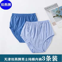 Double Yan brand senior underwear mens cotton loose old-fashioned high waist plus fat plus size senior cotton briefs