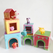 French djeco stacking cup Farm animal digital set Layer by layer Early education stacking music 1-2 years old stacking toy