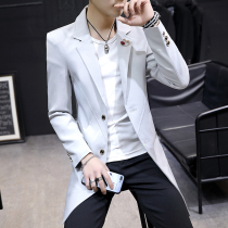 Long style in mens wind clothes 2022 new spring and autumn clothes jacket for dressing up and casual suits mens big clothes Korean version of the tide