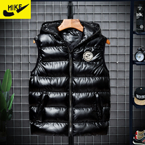 Childrens clothing new Nike boy down cotton vest autumn and winter hooded winter thick outer wear large childrens horse clip