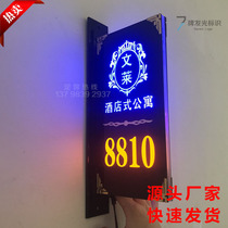Personality double-sided triangle LED with light-emitting house number customized Hotel KTV box club foot bath signs