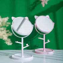 Portable Net red makeup mirror female dormitory desktop desktop Beauty Mirror cute cat ear dressing mirror