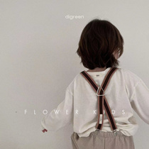 Huaer Xiaopu Korean childrens clothing 23 autumn new digreen boys and girls fashion contrast color elastic adjustable strap clip