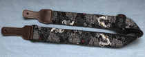Handmade and wind fabric Maru Chrysanthemum theme with sponge cushion guitar strap GUITAR STRAP