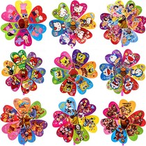 Net red piggy classic rotating windmill toy children cartoon windmill thickened six-leaf plastic outdoor windmill
