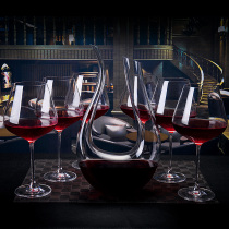 Crystal glass Burgundy wine glass high foot household suit Large luxury high-end European belly wine glass