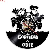 Garfield Hot Selling Vinyl Records Retro Creative Vinyl Modern Amazon Simple Decorative Wall Clock