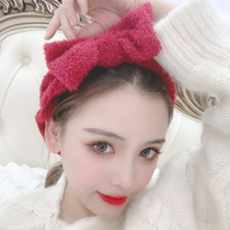  Simple and sweet net red bow hair band face wash mask go out cute hair band headband headdress female autumn and winter