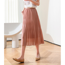 FENPERATE western style age-reducing pleated skirt summer 2021 new wild high waist thin mesh skirt women