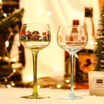 Alsace goblet high-value niche cartoon cute glass girl fruit wine cup to send girlfriends birthday gift box