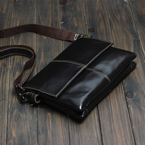  Counter shoulder bag retro Korean casual backpack small satchel bag new first layer cowhide mens bag mens leather