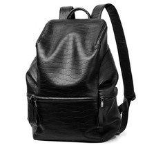 Counter casual large capacity backpack cowhide Business Mens bag travel tide bag leather mens shoulder bag