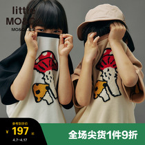 littlemoco child clothing spring summer male girl T-shirt cute little mushroom thin with short sleeve blouses