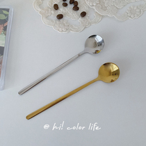 Korean ins long handle dessert coffee spoon Stainless steel commercial girl heart cute cup with net red mixing spoon