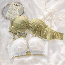 Traceless underwear womens no underwire small chest gathering adjustment type anti-sag thin sexy young ladies bra set