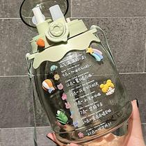 Water cup Womens large capacity summer high-value childrens summer net red kettle will carry straw plastic belly cup