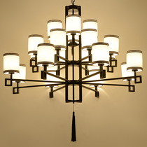 New Chinese chandelier Villa living room lighting modern simple antique iron restaurant hotel clubhouse lobby lighting