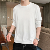 Long sleeve T-shirt mens autumn cotton white base shirt 2021 New Early autumn wear clothes