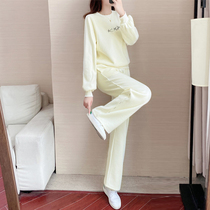 Broadlegged Pants Suit Women Spring Autumn 2022 New Fashion Looters Slim Ocean Weavewear Casual Sports Two Sets Eben