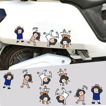 Cute girl somersault anime decoration car body sticker electric car motorcycle blocking Scratch Sticker painting