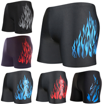 Factory direct swimming trunks mens anti-embarrassing flame flat angle plus fat size comfortable slim hot spring shorts tide swimsuit