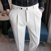 Pants mens spring and autumn trousers trend nine points Korean slim foot pants business casual suit pants winter